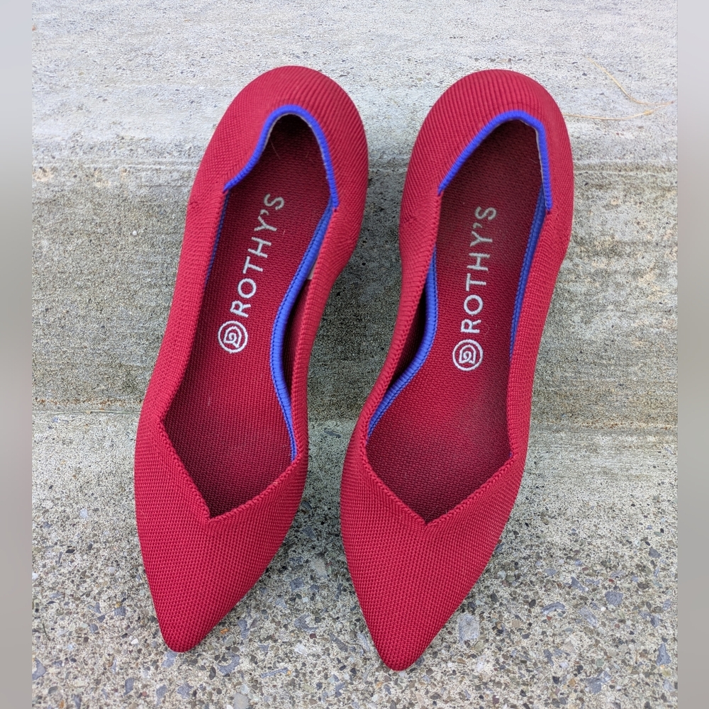 Rothy's Red Pointed Flats Size 10.5